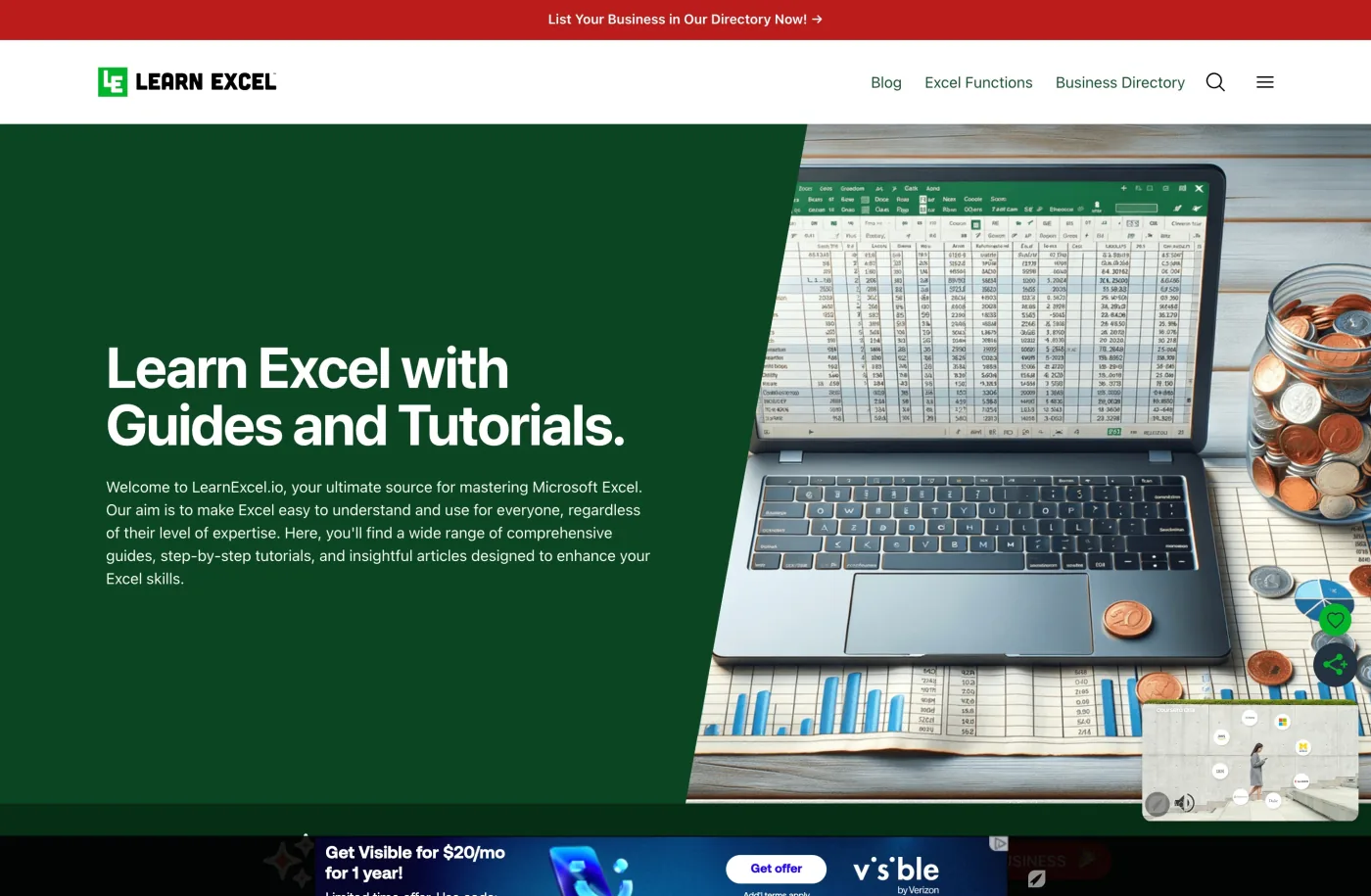 Excel Industrial website screenshot